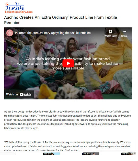 Aachho Creates An ‘Extra Ordinary’ Product Line From Textile Remains