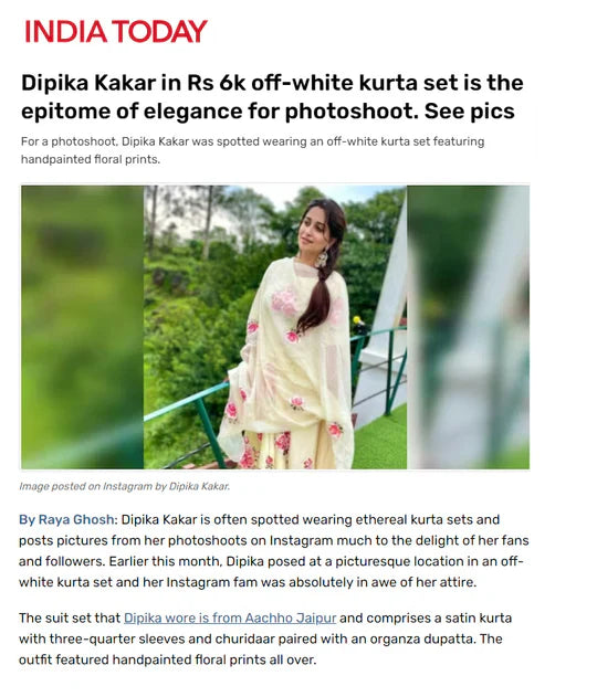 Dipika Kakar is often spotted wearing ethereal kurta sets and posts pictures from her photoshoots...