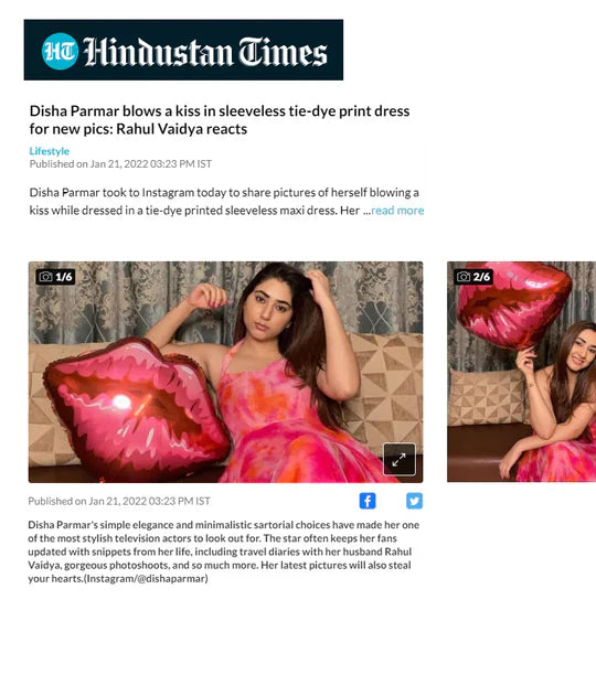 Disha Parmar took to Instagram today to share pictures of herself blowing a kiss while...