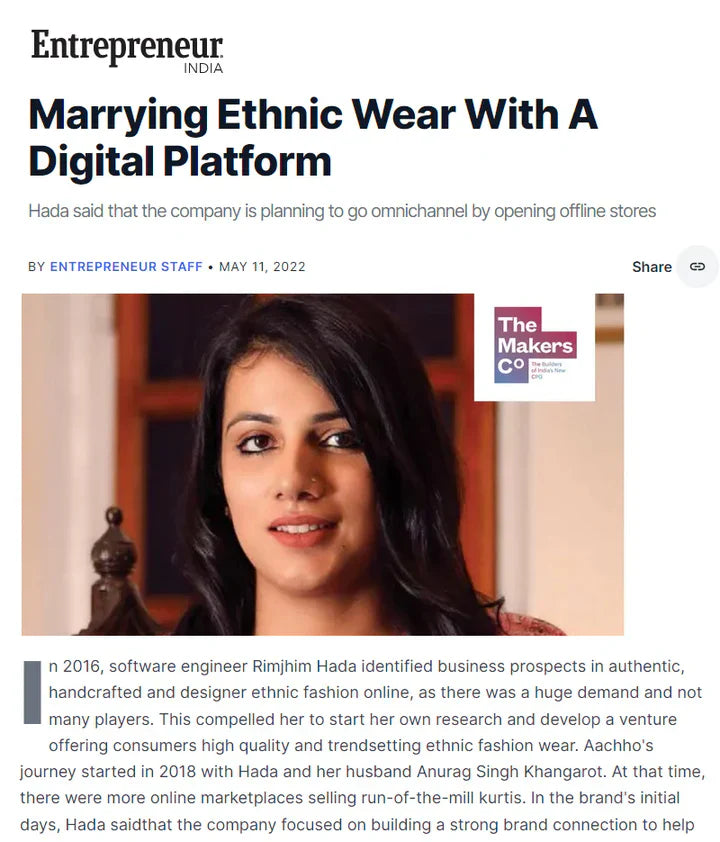 Marrying ethnic wear with a digital platform