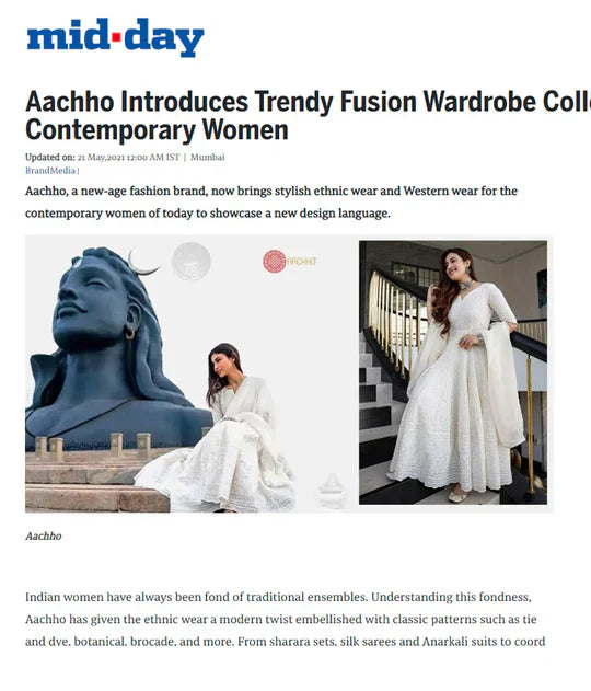 Aachho, a new-age fashion brand, now brings stylish ethnic wear and Western wear for the...