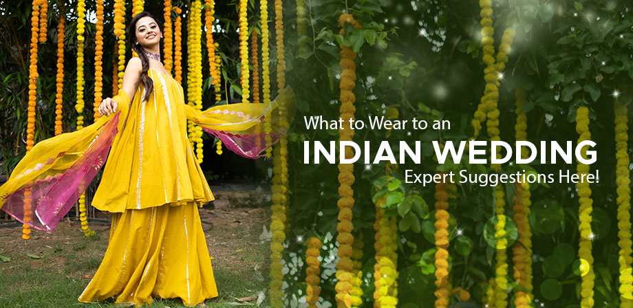 Lady wearing Indian wedding clothes