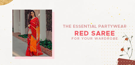 Essential Party Wear Red Saree for Women