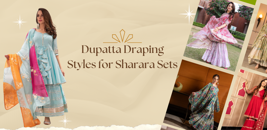 Dupatta Draping Styles for Sharara Sets