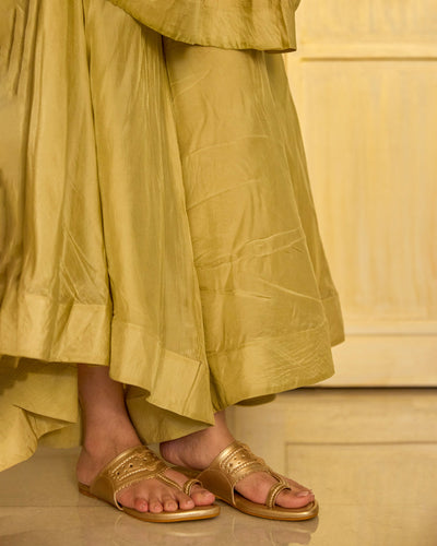 Jashn Rosegold Solid Kolha Flats 