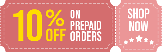 flat 10% off on prepaid orders