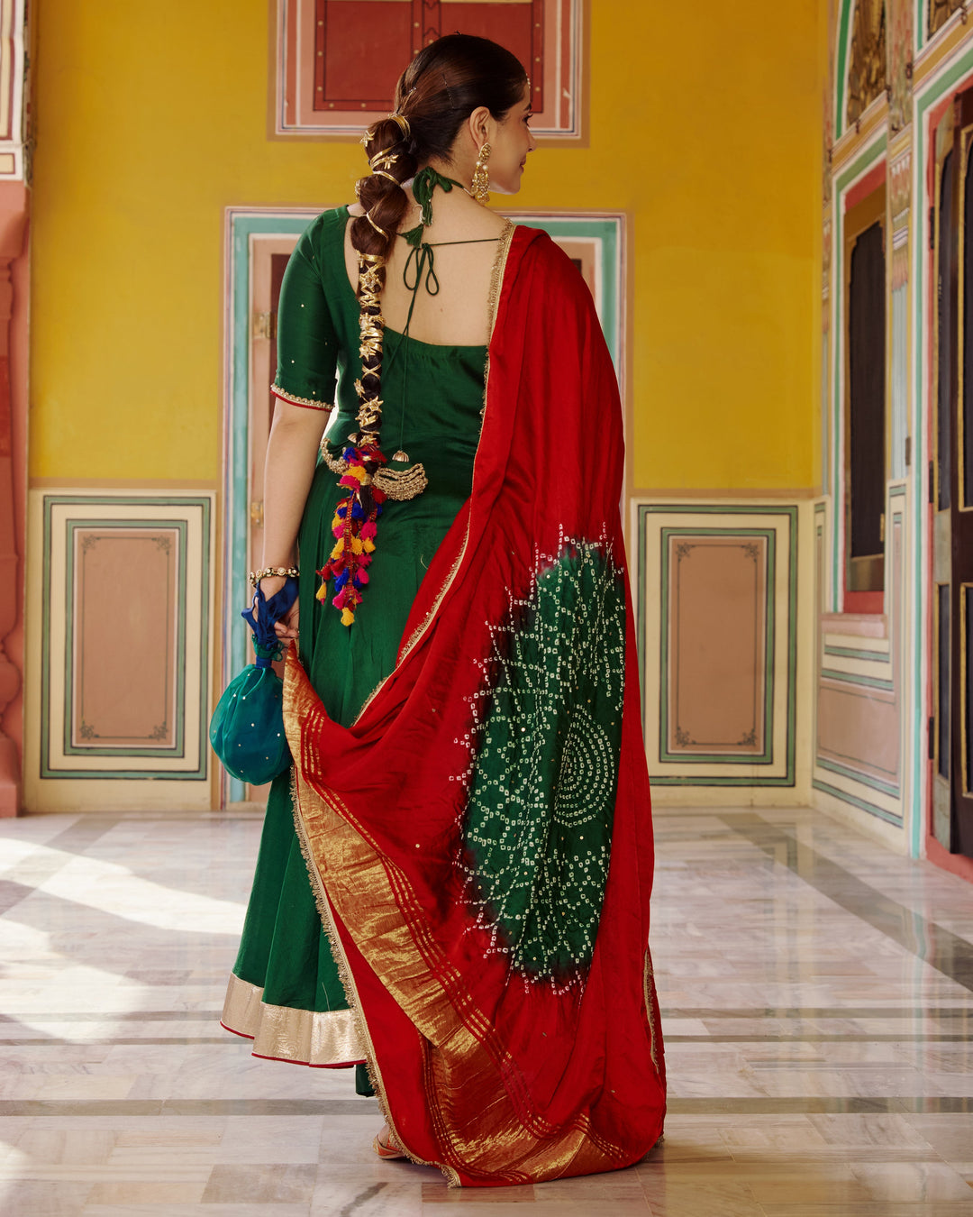 Soma Green Embroidered Chanderi Suit Set