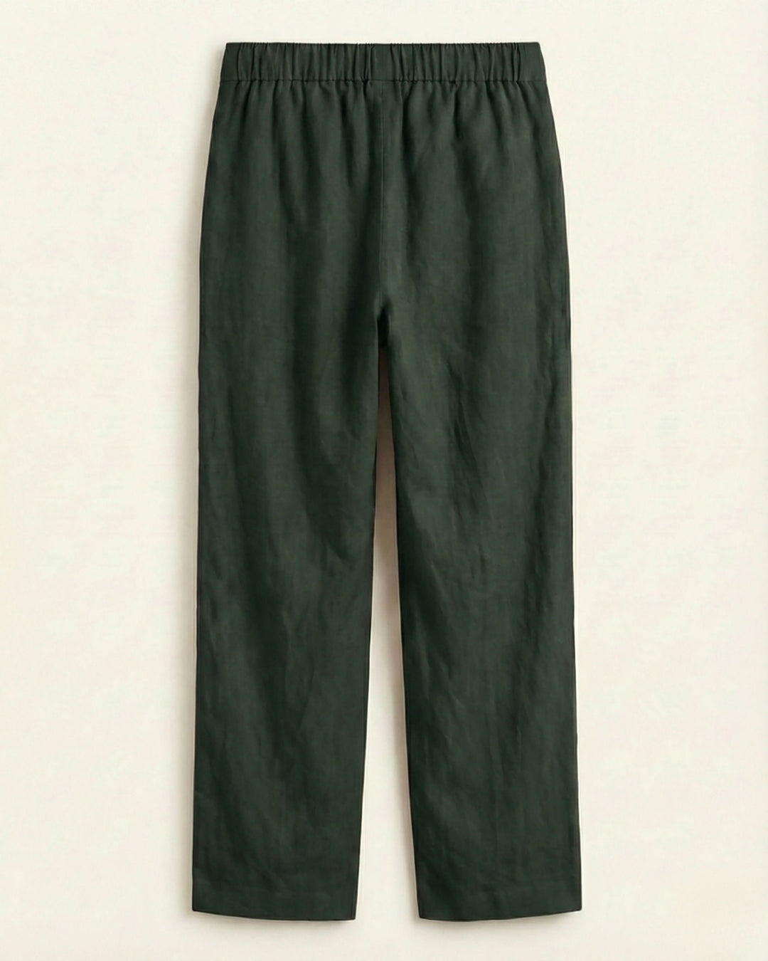 Mridul Dark Green Cotton Straight Pants