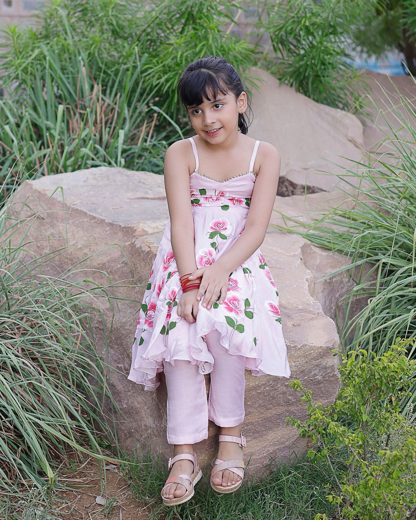 Shop Dipsi Handpainted Satin Suit Set for Kids Online in India at Aachho