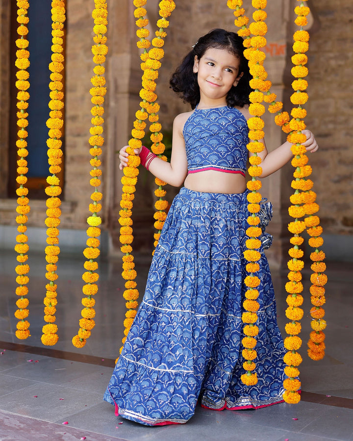 Moana Handblock Cotton Lehenga Set