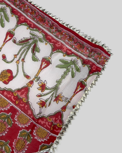 Red Rosewood Handblock Suit Set