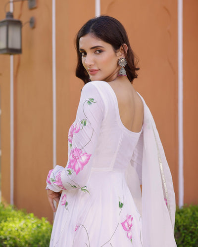 Aiyana Handpainted Cotton Silk Suit Set
