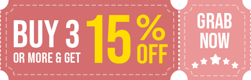 buy 3 or more get 15% off