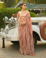 Padmini Peach Handcrafted Pure Tissue Saree