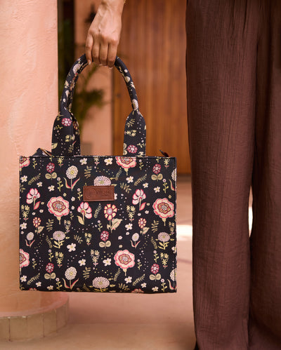 Botanical Black Tote Bag