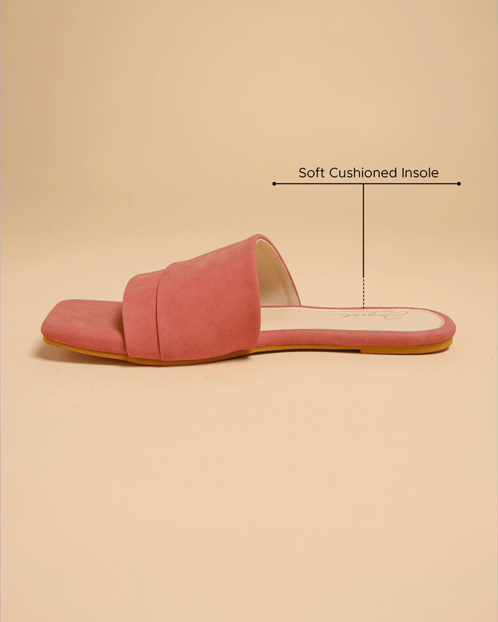 Claret Red Suede Slides