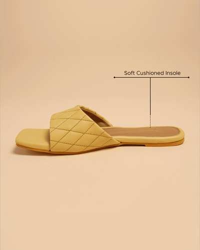 Summer Melon Quilted Slides