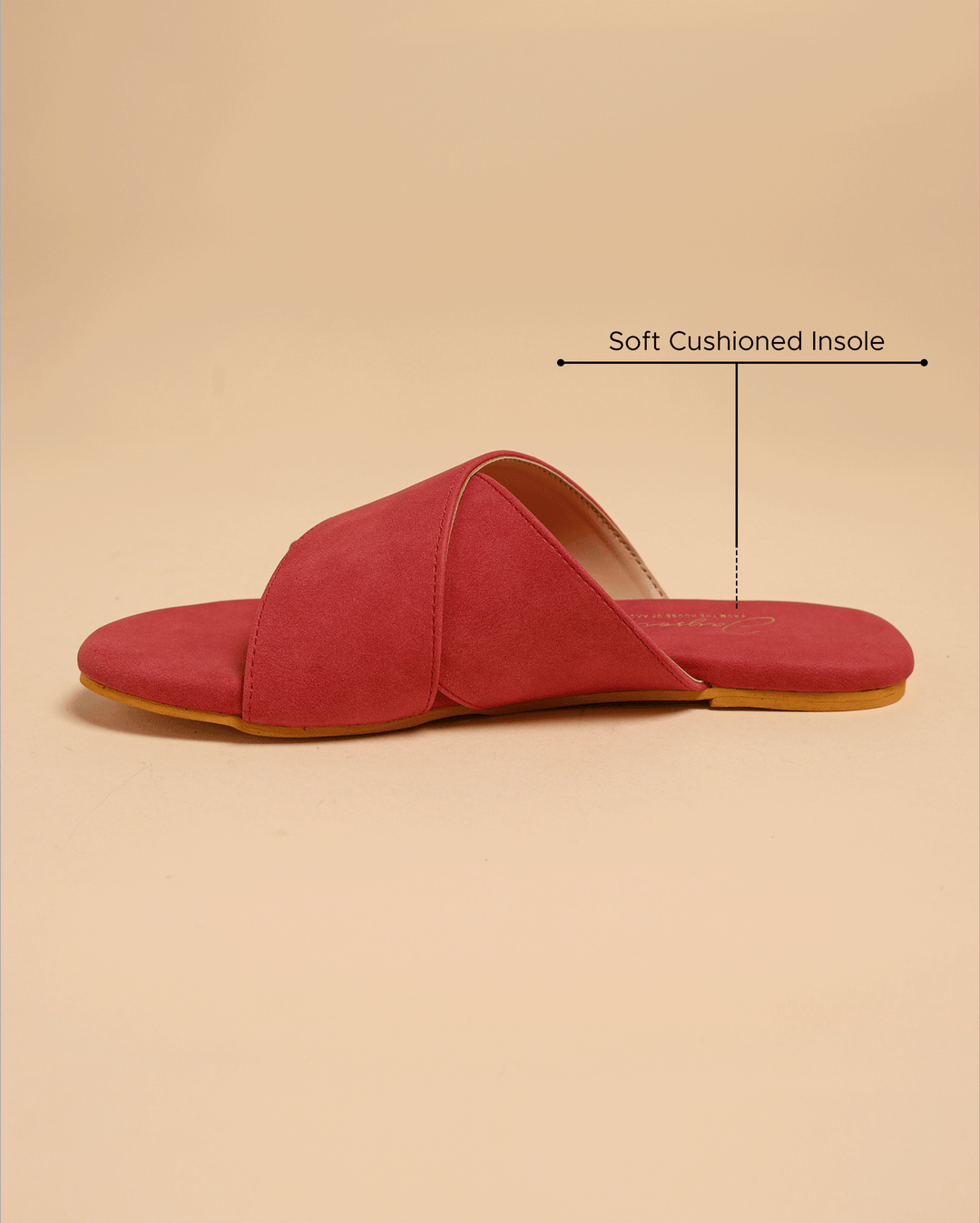 Sunkissed Coral Suede Flats