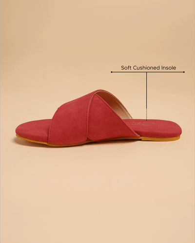 Sunkissed Coral Suede Flats