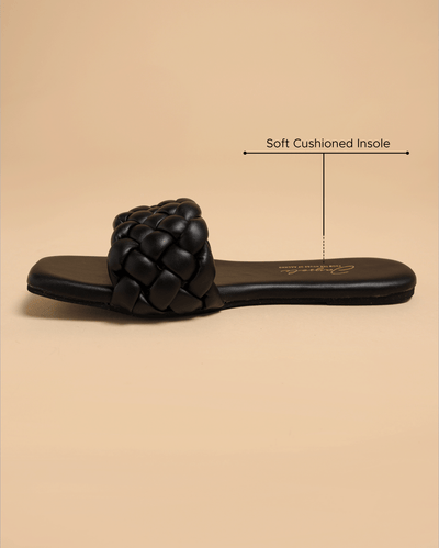Mallard Black Braided Slides