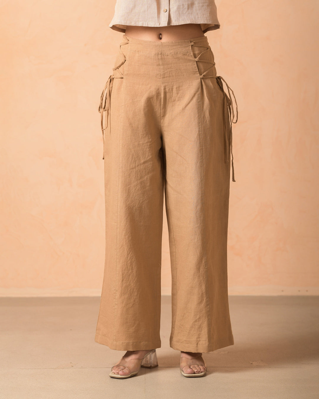 Zephra Mocha Cotton Flex Solid Straight Pants