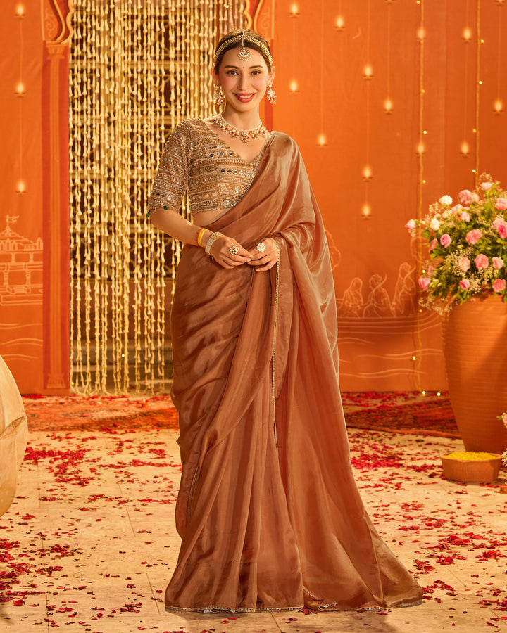 Lakshmika Brown Silk Saree