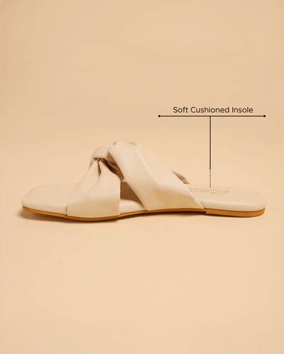 Oyster White Twisted Flats
