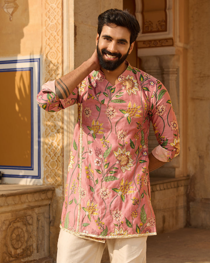 Neil Peach Printed Chanderi Kurta