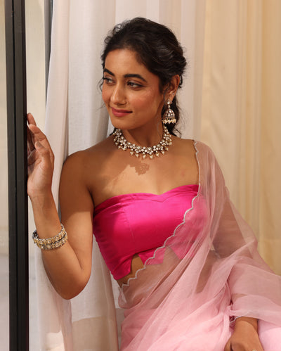 Roshni Pink Satin Blouse