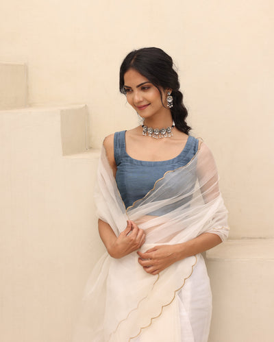 Anika Grey Silk Blouse