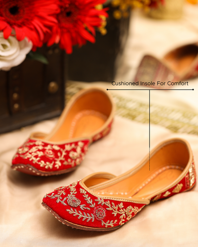 Red Floret Handcrafted Jutti