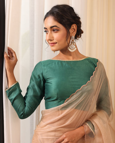 Kavya Green Chanderi Blouse