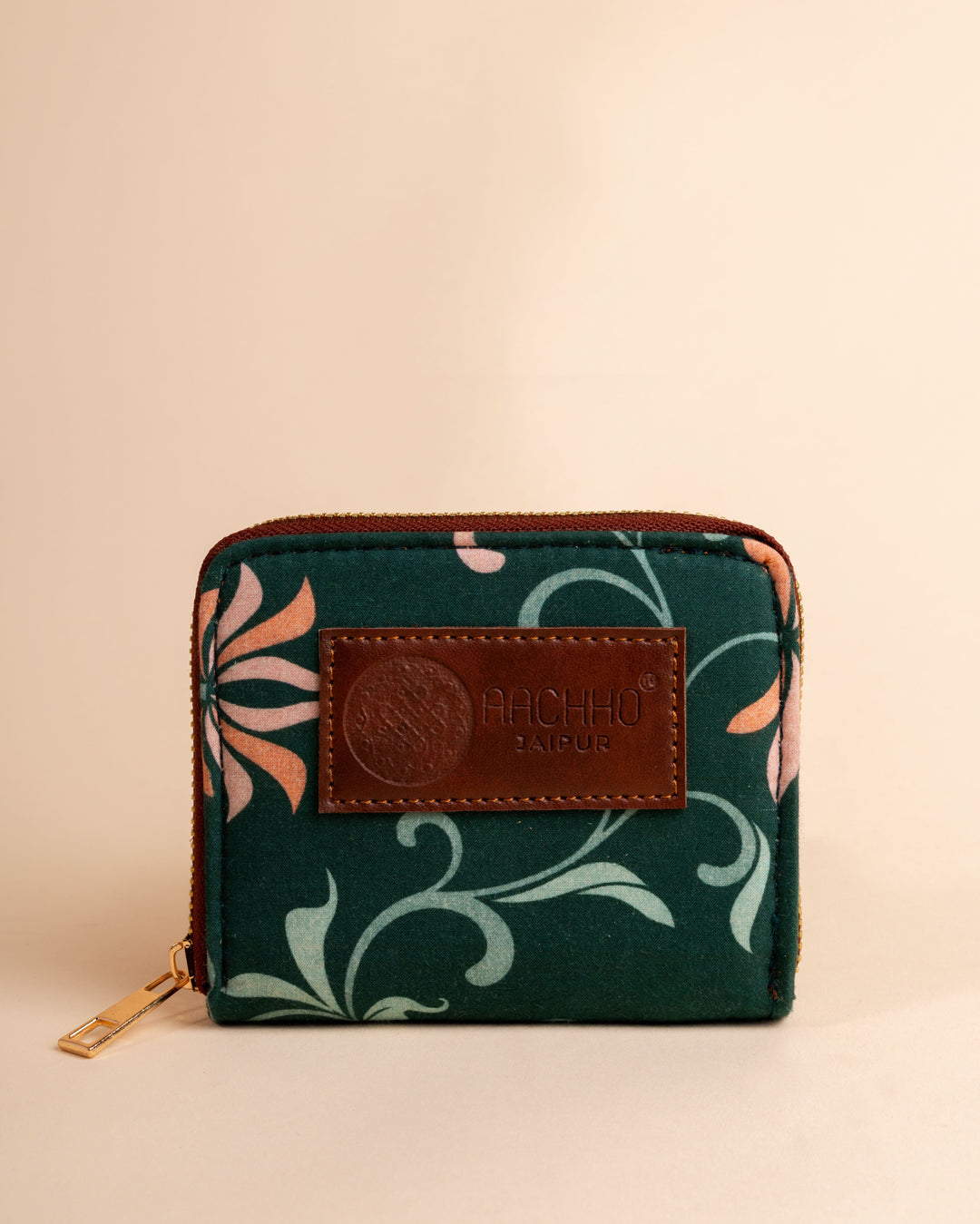 Petal Grace Green Coin Pouch