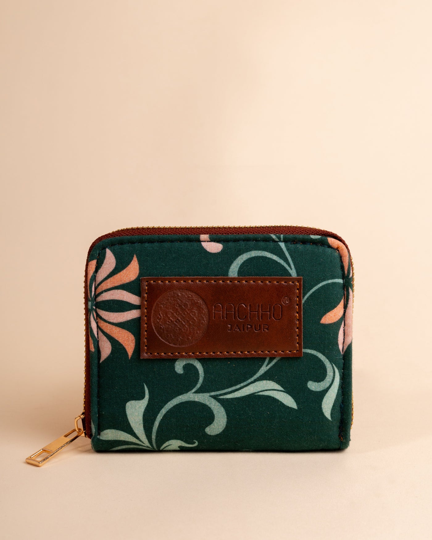 Petal Grace Green Coin Pouch