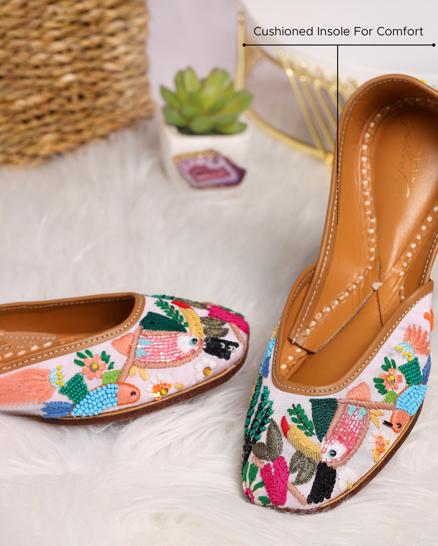 Purple Feather Handcrafted Jutti