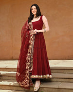 Chandni Maroon Gotapatti Cotton Suit Set