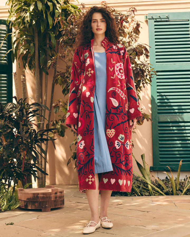 Scarlette Red Velvet Suzani Jacket