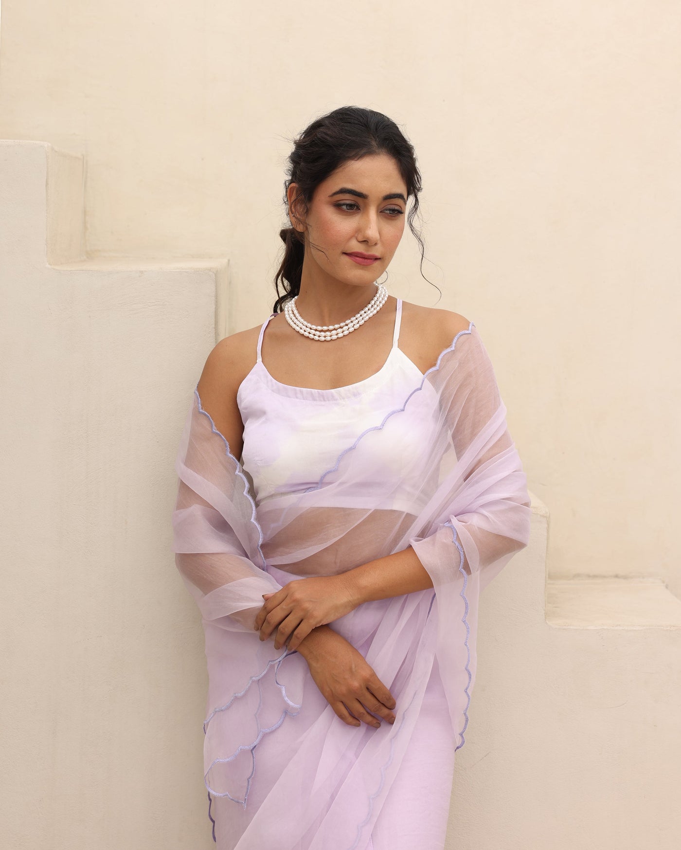 Saanvi Lavender Tiedye Silk Blouse