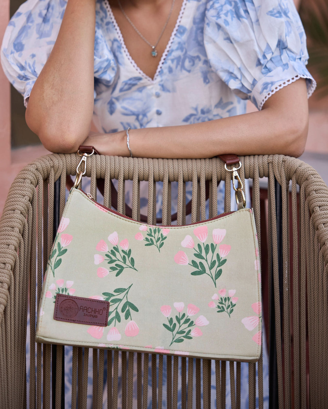 Oriental Green Baguette Bag