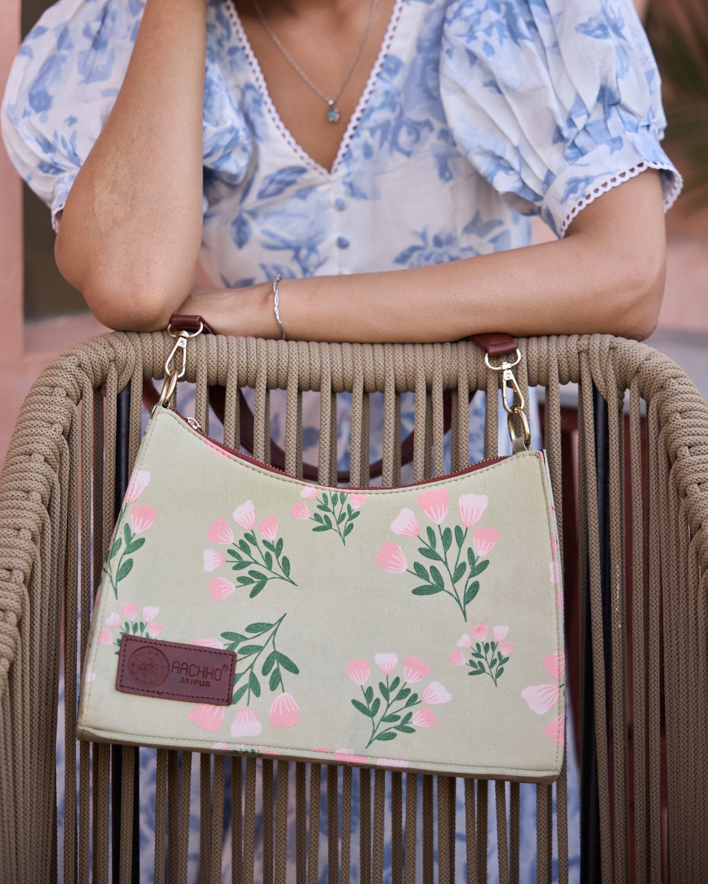 Oriental Green Baguette Bag