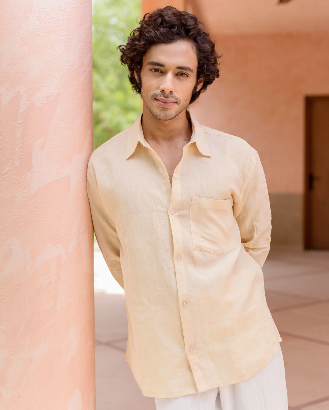 Harper Off White Linen Solid Shirt