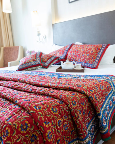 Rojo Handblock Printed Bedsheet