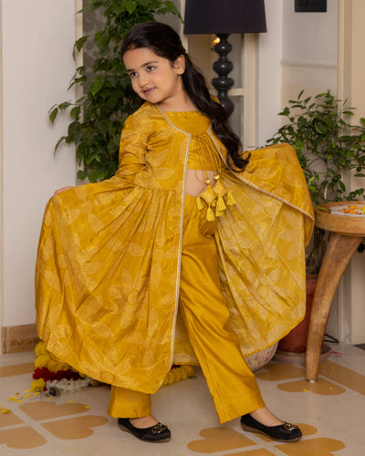 Tara Mustard Bandhani Chanderi Coord Set