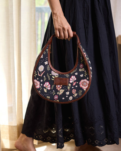 Dune Black Half Moon Bag