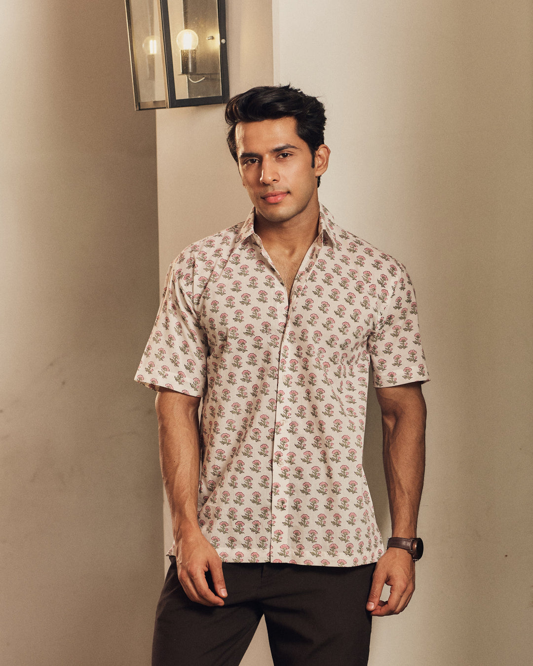 Lakshit White Printed Cotton Shirt