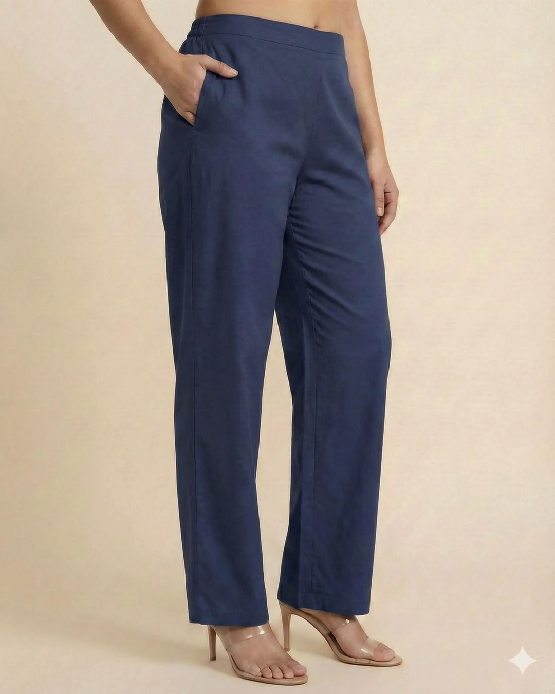 Chaya Indigo Cotton Straight Pants