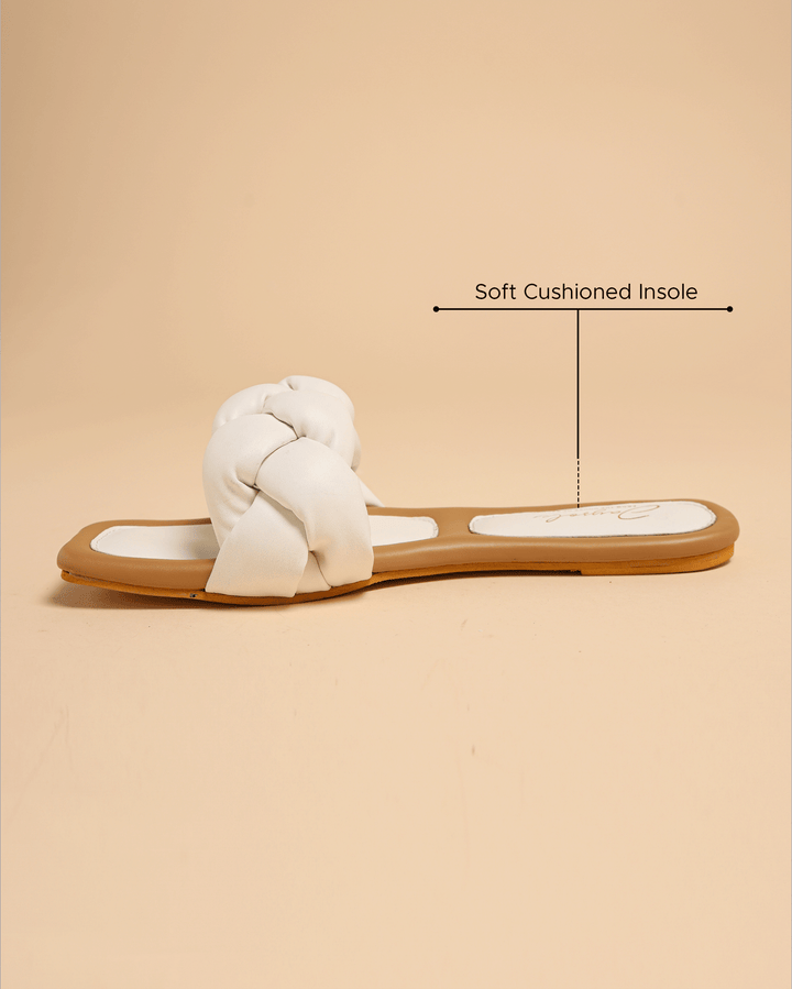 Cloud Dancer Braided Slides