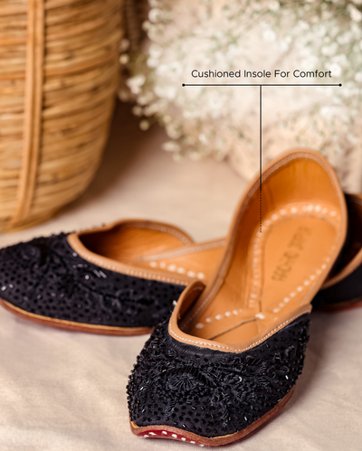 Coal Black Handcrafted Jutti