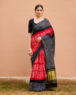 Rate Black Gajji Silk Bandhej Saree