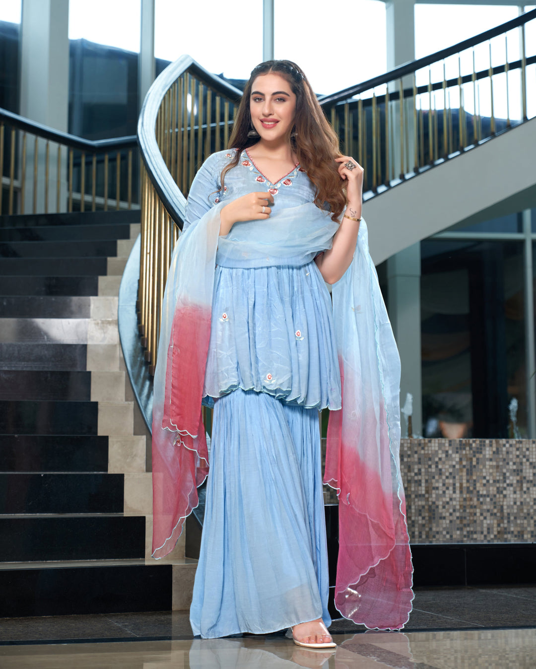 Blue sharara suit online